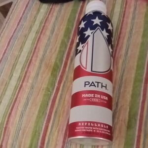 Path Refillable Water Bottle with American Flag Design